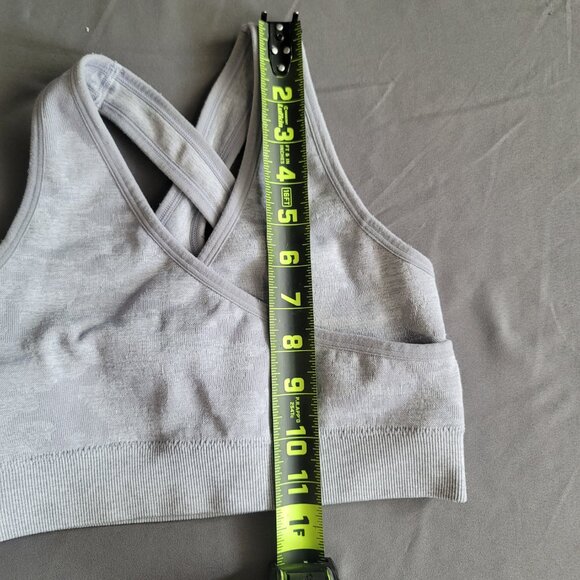 Gymshark Sports Bra Womens XS Grey Racerback Fitted Medium-High Support Athletic - Picture 6 of 8